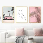 Тропический океан пляж Пальма холст постер Пейзаж Настенный художественный принт картина Скандинавское украшение картина скандинавский Декор для дома