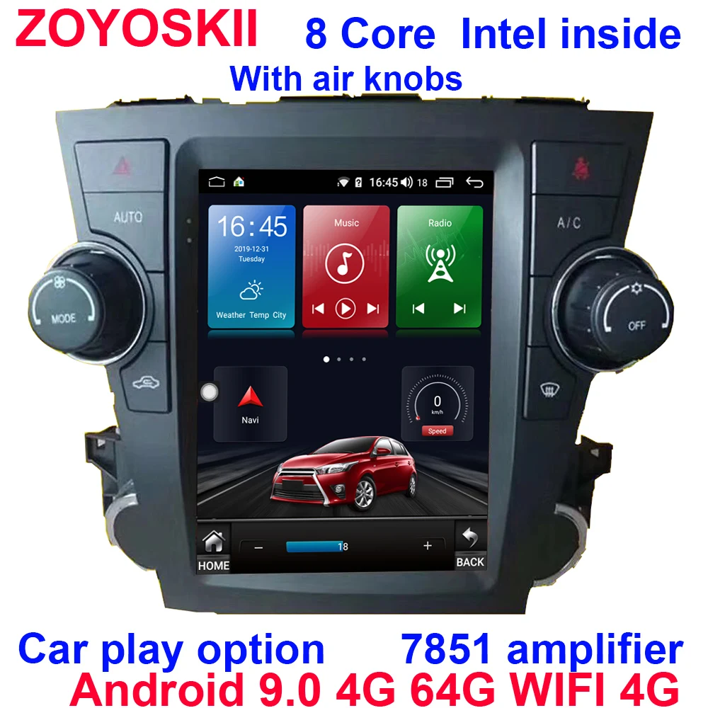Android 9 0 os 10 4 дюймов вертикальный автомобильный радиоприемник Тесла GPS bluetooth