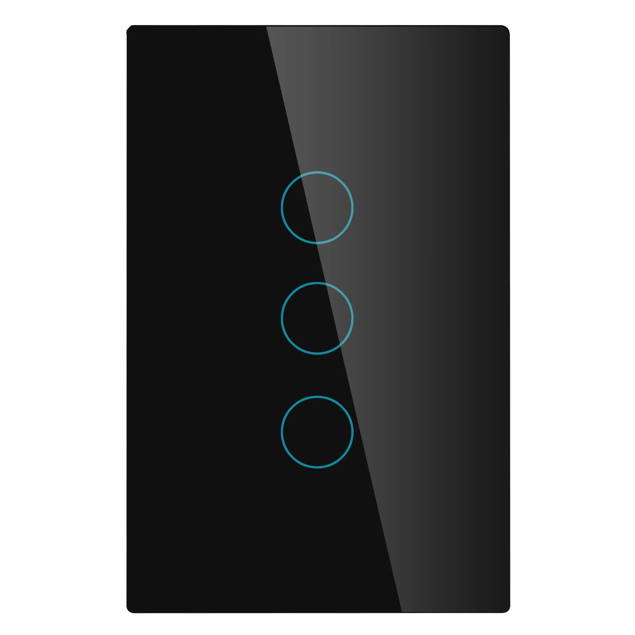 Black 3 Gang Smart Wifi Touch Switch No Neutral Wire Required Smart Home RF433 Tuya App Wireless Remote Light Switch US170-240V Support Alexa - Комплект: Black 3 Gang