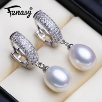 fenasy 925 sterling silver drop earrings natural freshwater pearl earrings for women handcrafted fashion party wedding jewelry