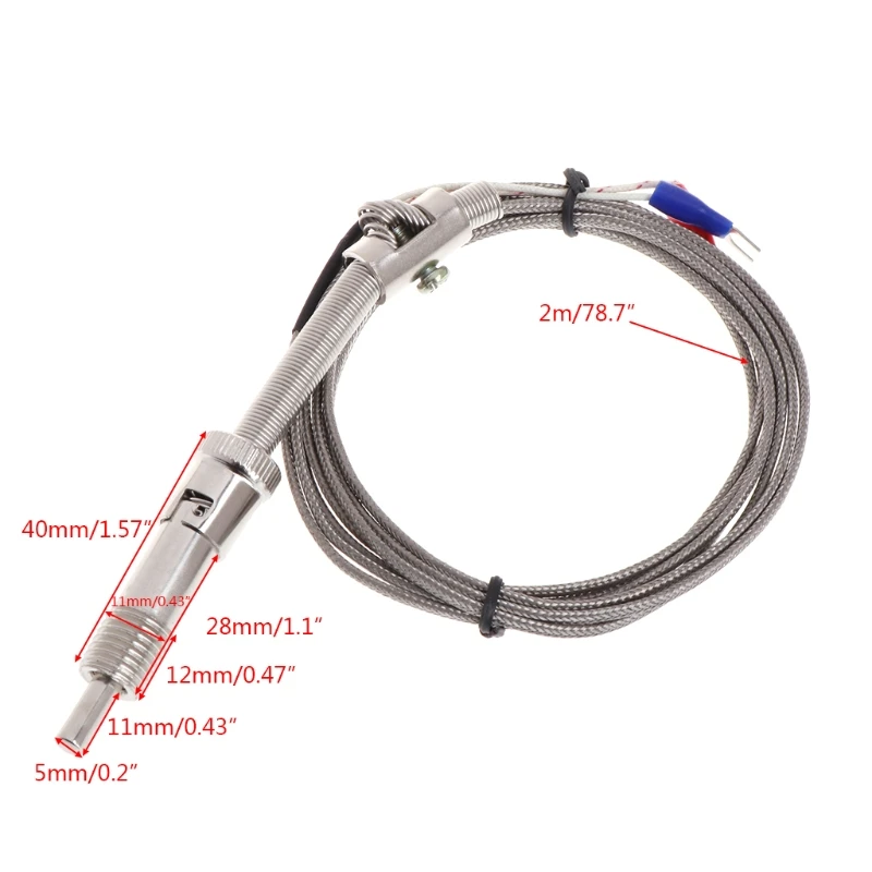 

K Type Thermocouple Temperature Sensor Bayonet Compression Spring with 2m Cable