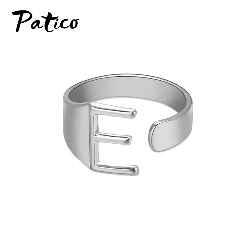 

Classical Resizable A-Z Letters Ring For Women 925 Sterling Silver Open Size Ring Adjustable Fingers Elegance Jewelry Gift