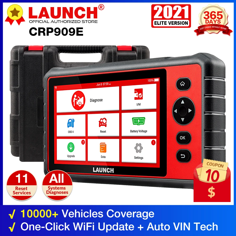Сканер LAUNCH X431 CRP909E OBD2 диагностические инструменты для всей системы Android 7 0