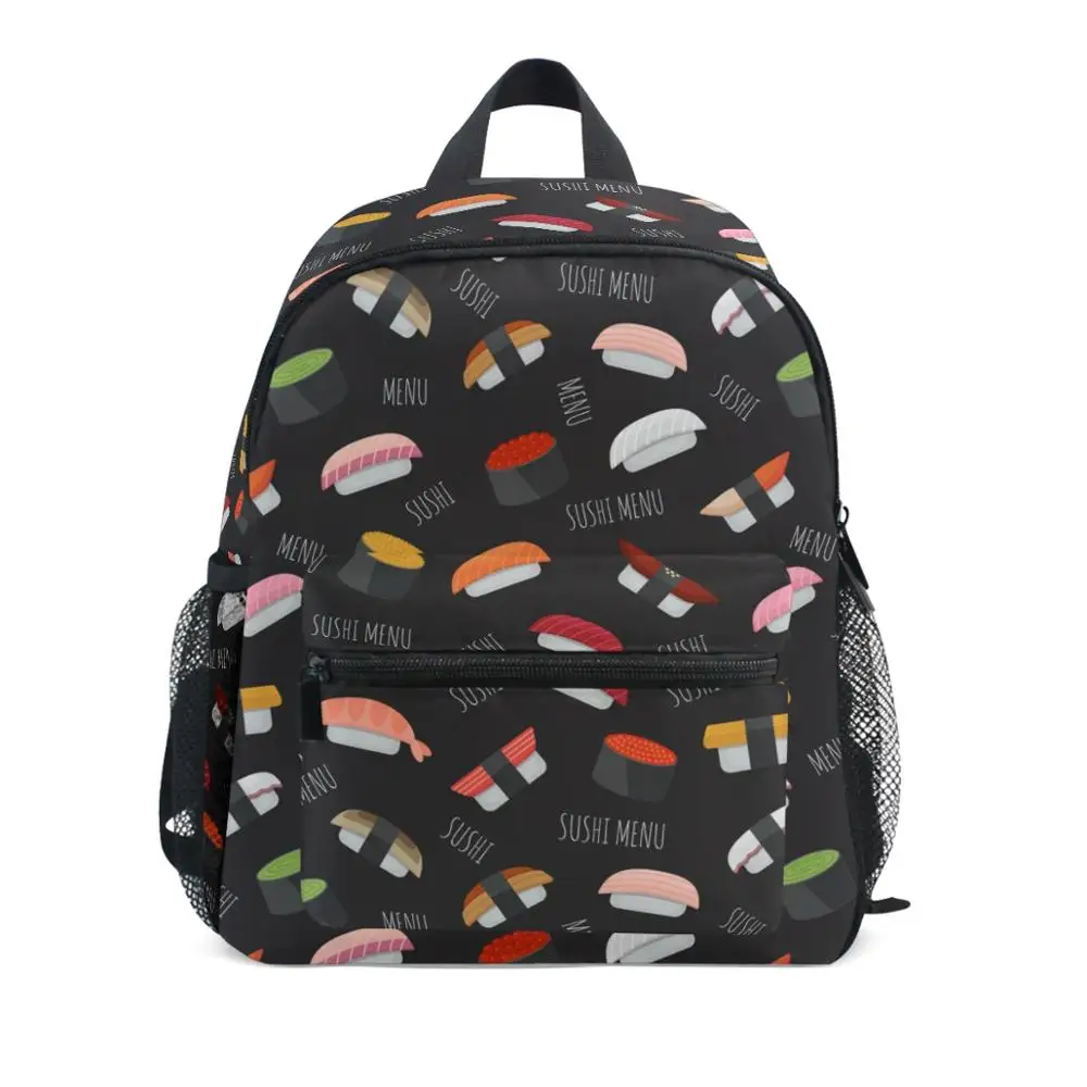

Lovely Sushis printed black children school bags cute Anti-lost children's backpack school bag backpack for children Baby bags