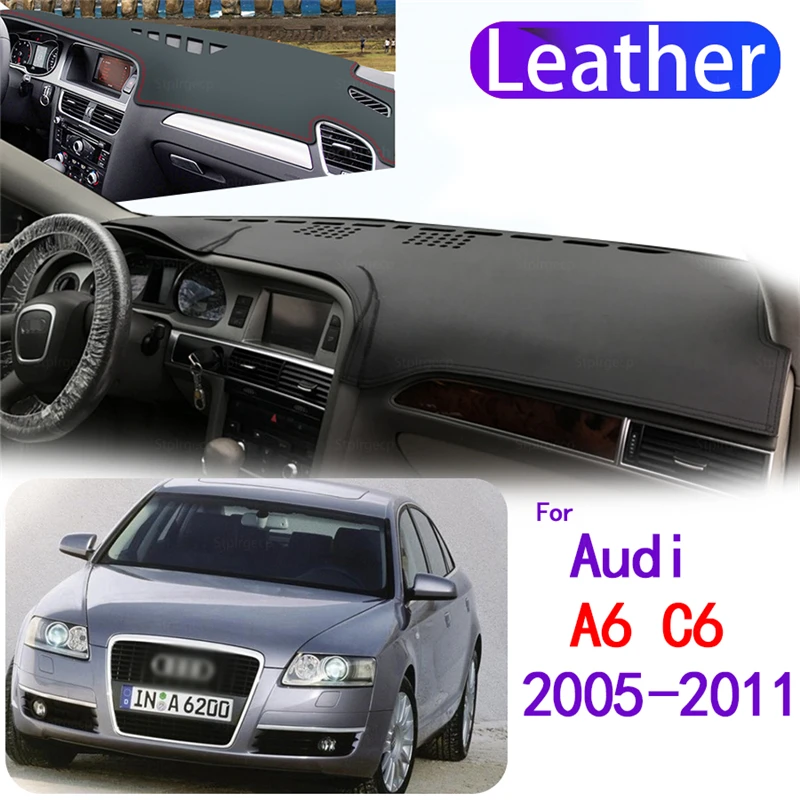 

for Audi A6 C6 2005-2011 4F S-line Leather Car Dashmat Dashboard Cover Dash Mat Accessories Left Right Drive