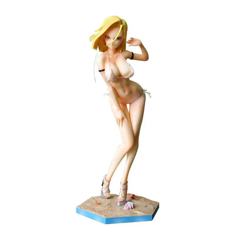 dragon ball anime goods figure swimsuits cyborg no 18 swimsuit bathhouse series model doll ornaments toys desk ornaments gifts free global shipping