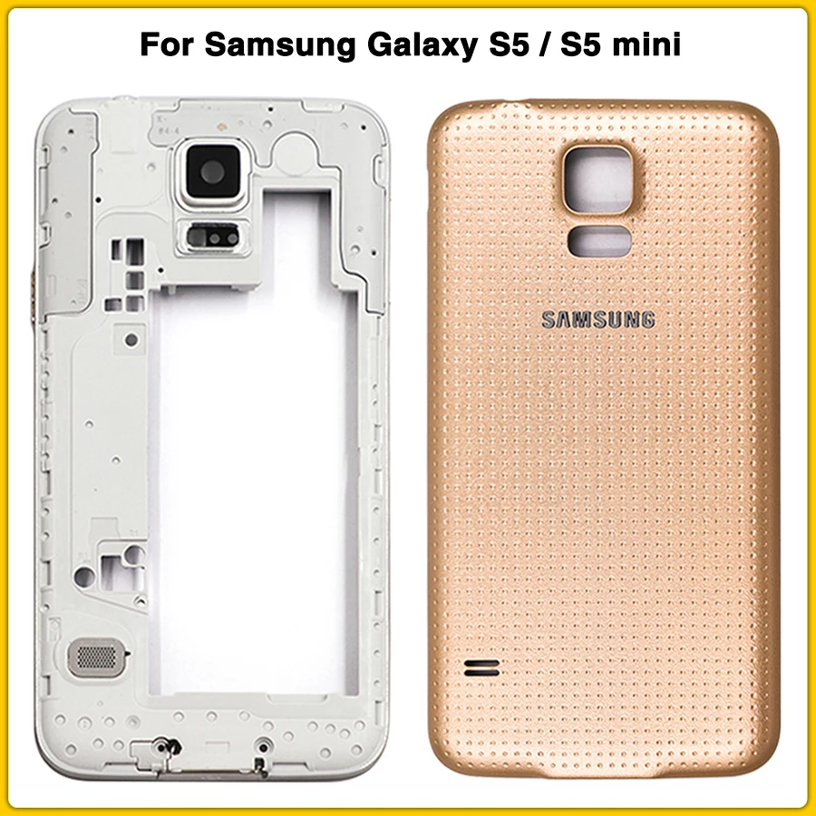 Полный корпус чехол для Samsung Galaxy S5 i9600 G900F mini G800 G800F средняя рамка Шасси + крышка