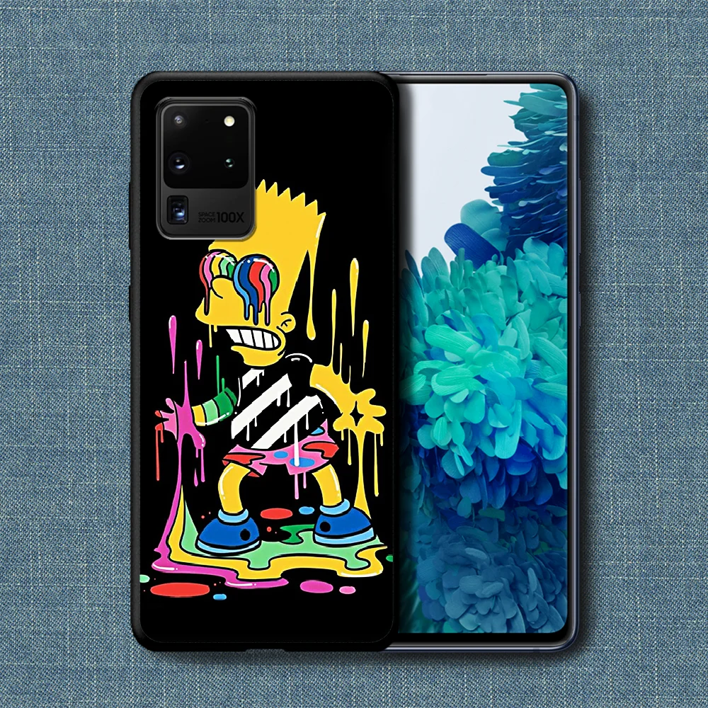 

Funny Cartoon Simpsone Phone Case For Samsung Galaxy Note S 8 9 10 20 Plus E Lite Uitra black Prime 3D Coque Painting Cell
