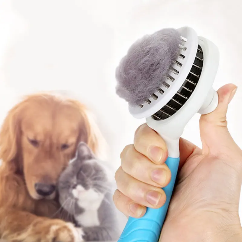 

1Pcs Push Board Design Combs Dog Hair Remover Cat Brush Grooming Pet Hair Trimmer Comb