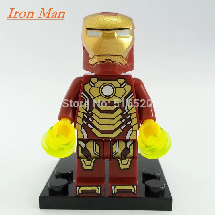 Iron Man Один горячий Супер Герои 500+ горячая фигурка Marvel DC Мстители Дэдпул Звездный огонь Бэтмен Супермен железный человек строительные блоки игрушки - Цвет: Iron Man