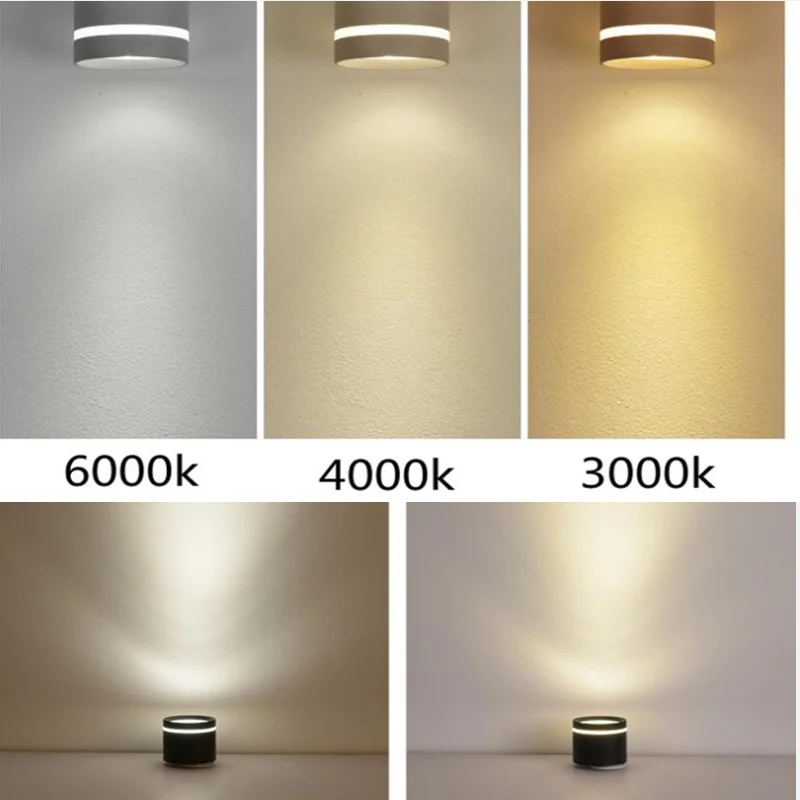 С регулируемой яркостью цилиндр светодиодный светильник поверхности 9 Вт 12 18 COB