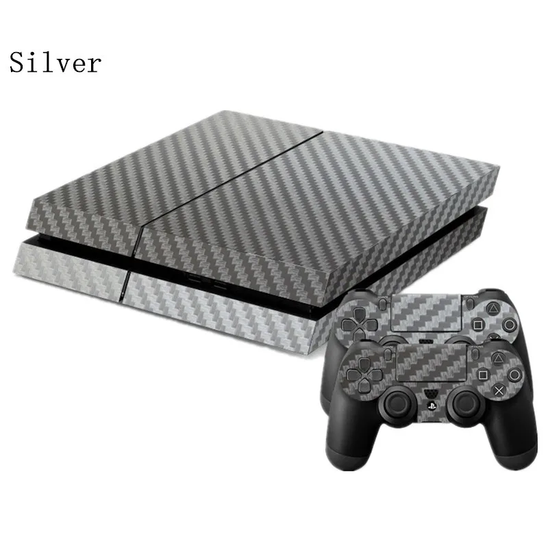 Классический черный углеродного волокна наклейка кожи Ps4 консоли Обложка для Playstation 4 консоли PS4 кожи наклейки+ контроллер защитный