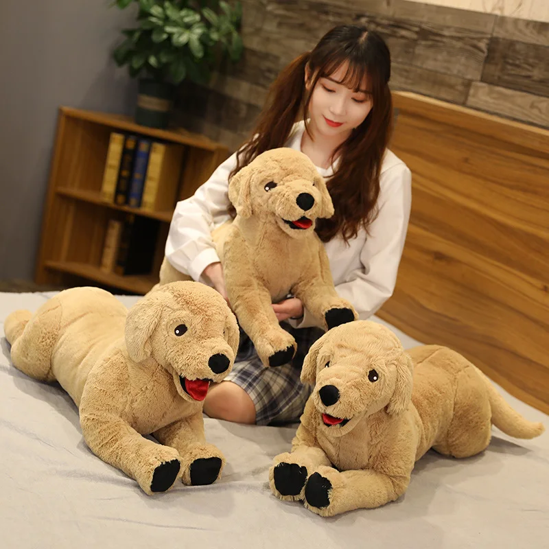 New 35/75cm Simulation Labrador Dog Plush toy Creative Realistic Animal Puppy Dolls Stuffed Soft Toys for Children Birthday Gift
