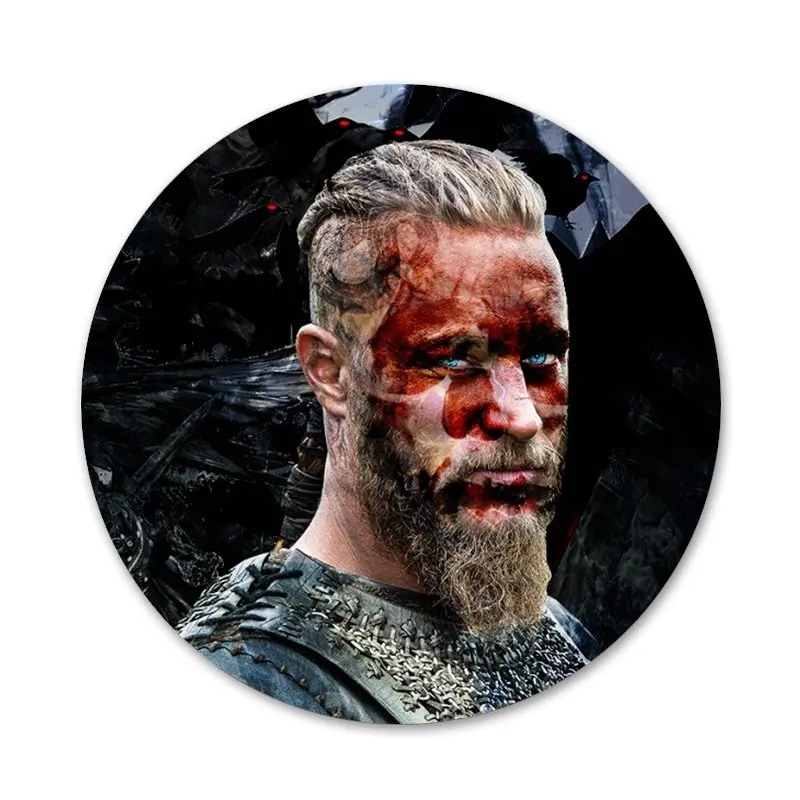 58 мм Рагнар Лодброк Викинги значок на булавке декоративные Броши Металлические