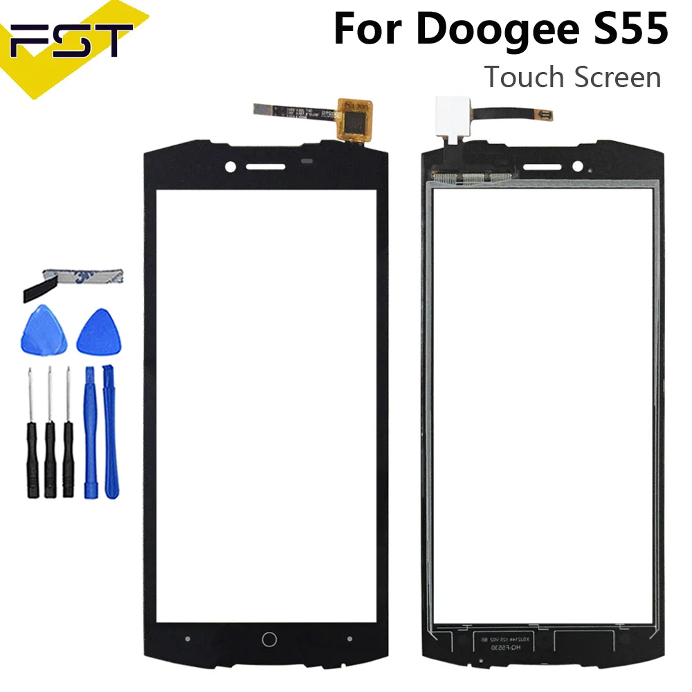 Черная Сенсорная панель 5 дюйма Для Doogee S55 сенсорный экран дигитайзер сенсор