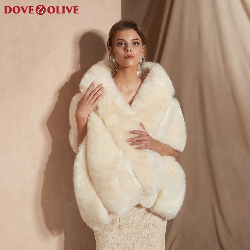 Роскошное женское Болеро цвета слоновой кости из искусственного меха новинка 2020