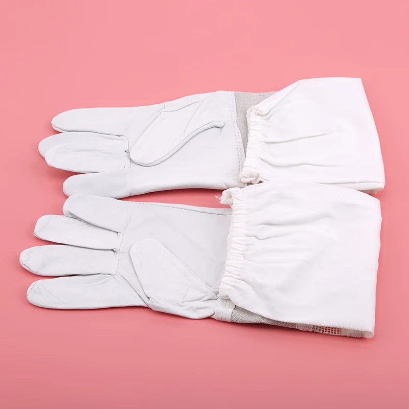 

1 Pair Beekeeping Gloves Sheepskin Breathable Material Bee Tool Universal Model Canvas Gloves We Sell Cut Honey Knife