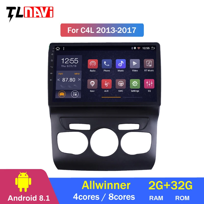 10," ips Android 8,1 автомобильный DVD gps навигационный плеер стерео для Citroen C4 C4L 2011- радио