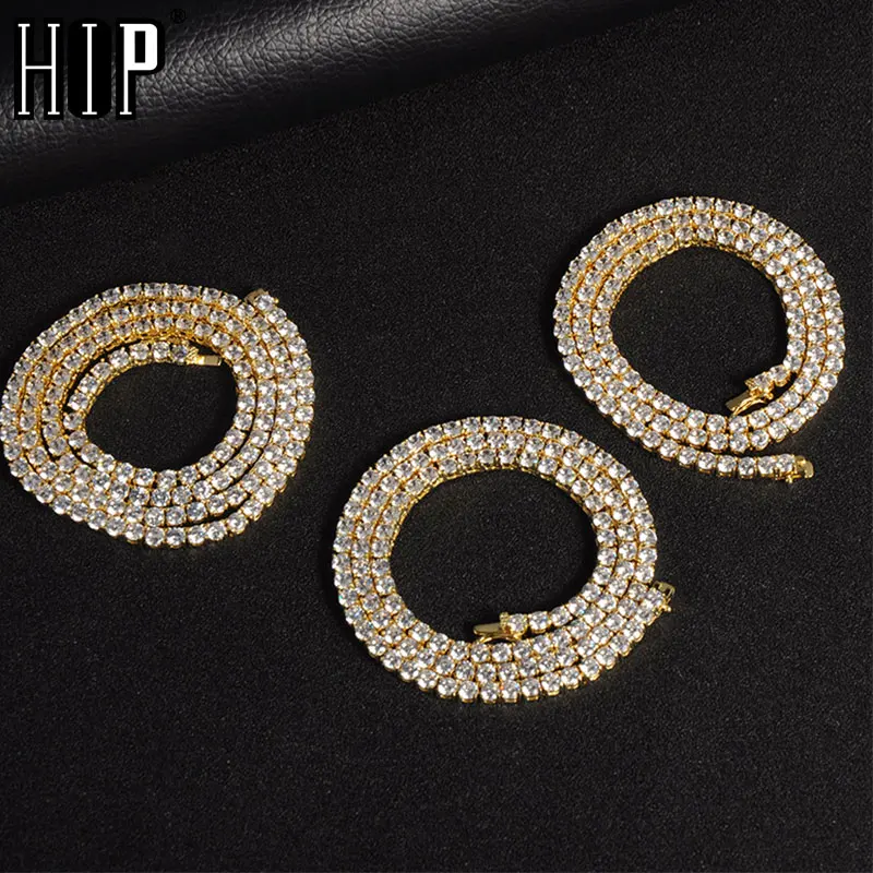 Хип хоп 1 ряд теннисная цепочка AAA CZ камень 3/4/5 мм Bling Iced Out золото кубический циркон