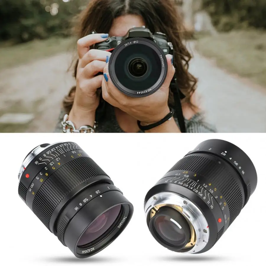 7artisans 28 мм F1.4 объектив с большой диафрагмой ручной фокус широкоугольный объектив для Leica M Mount сплав черный