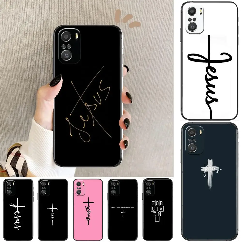 

Faith Christian Jesus Cross Phone Case For xiaomi redmi 11 Lite pro Ulitra 10 9 8 MIX 4 FOLD 10t Black Cover Silicone Back Prett