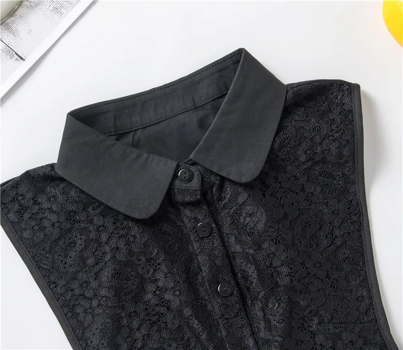

White Blouses Shirt Women Fake Collar Detachable False Collar Blouse Tops Lapel Collar Tie Ladies Clothes Decor Accessories