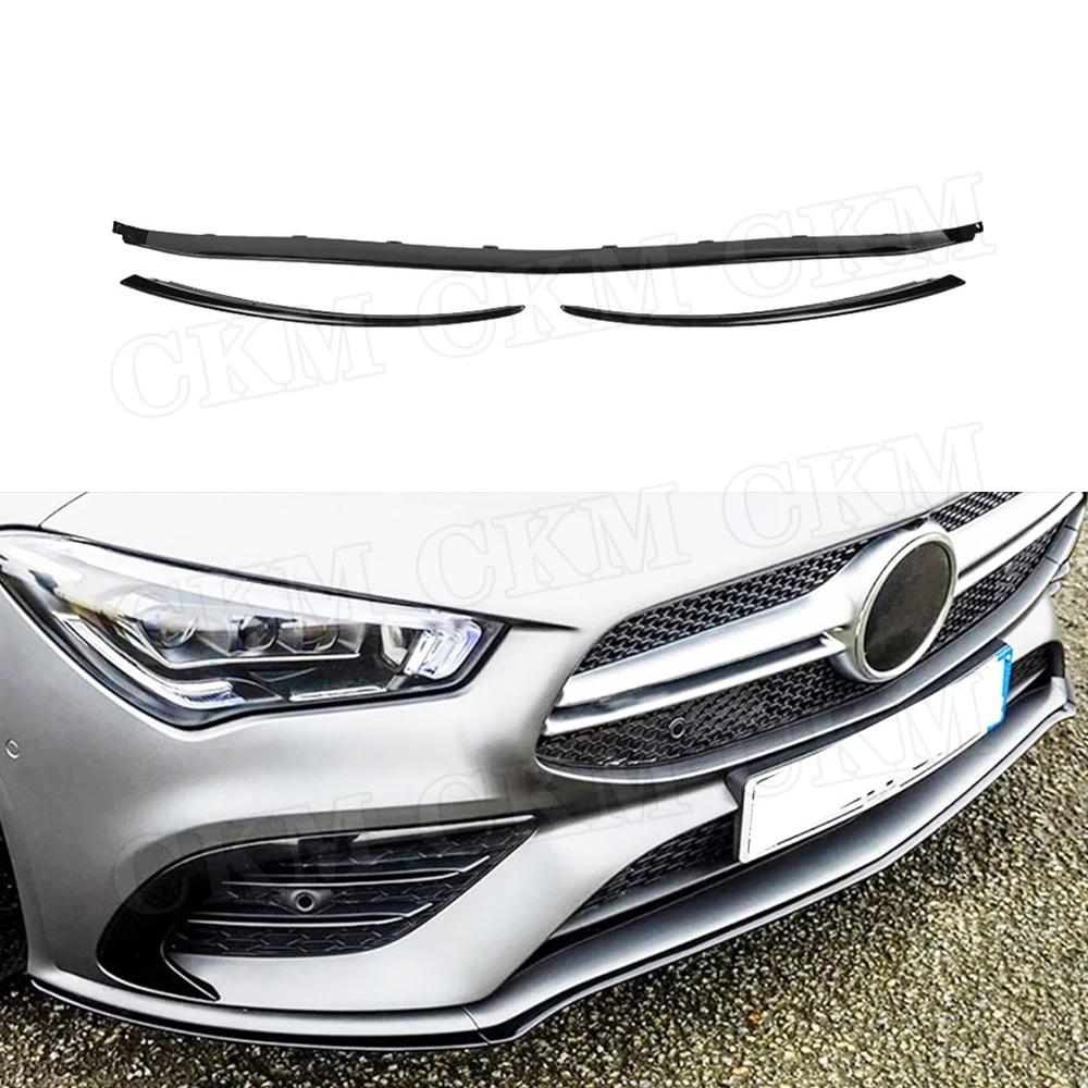 

Блеск ABS черный передний бампер для губ боди для подбородка аксессуары для Mercedes Benz W118 C118 CLA35 CLA180 200 250 AMG Line 2019-2024