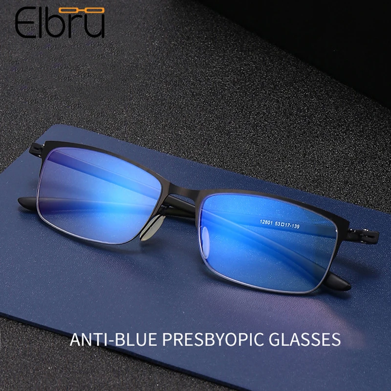 

Elbru Anti Blue-light Reading Glasses Metal TR90 Comfortable Old People Mirror Fashion Ultralight Anti-fatigue For Men and Women