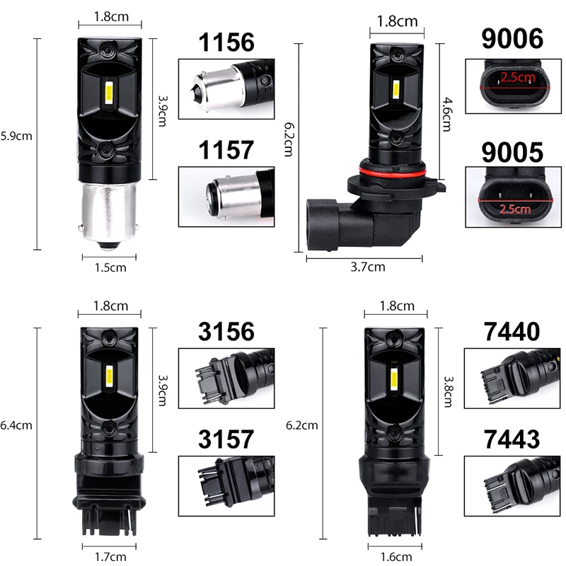 1 пара 1860CSP 1156 1157 BAU15S 7440 7443 3156 3157 сигнальная лампа светодиодный автомобильный