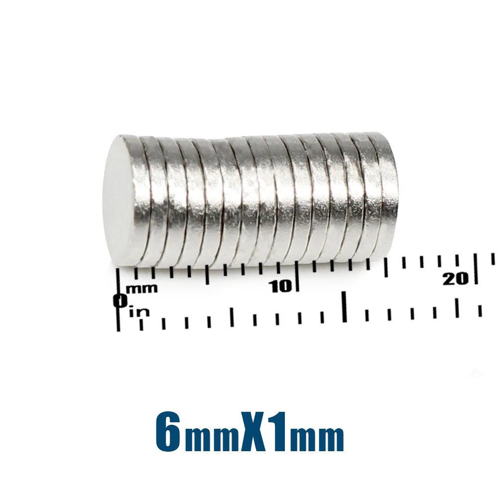 

50/100/200/500/1000/2000PCS 6x1 mm Thin Small Round Neodymium Strong Magnets N35 6x1mm Powerful Strong Magnetic Magnets 6*1 mm