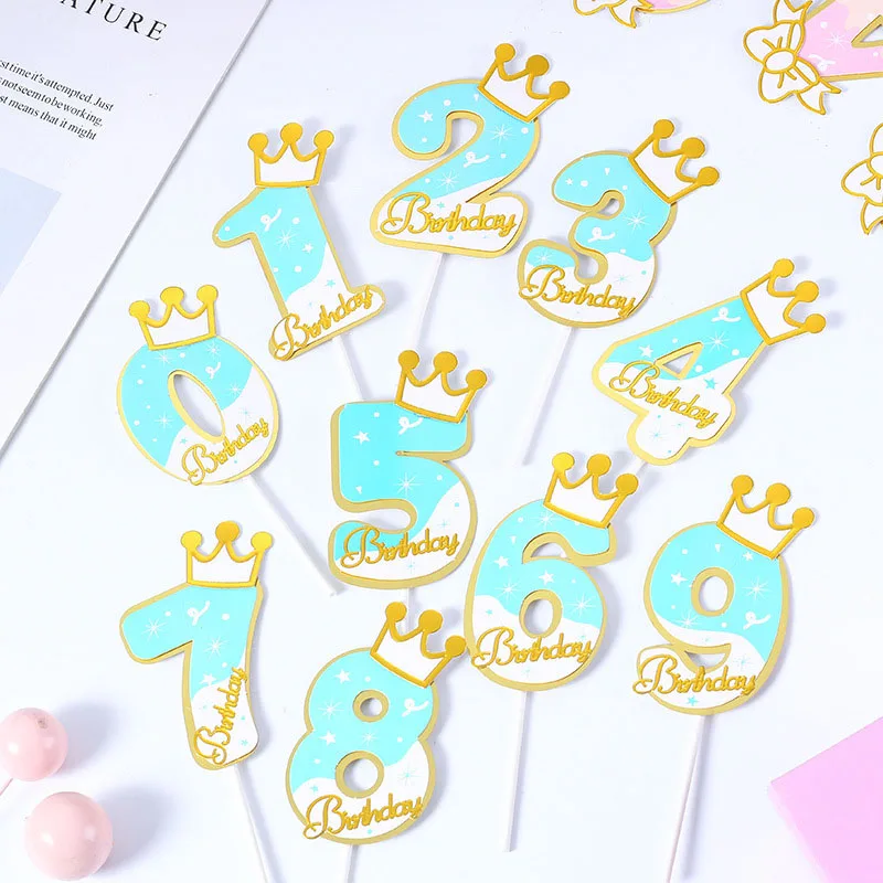 

Cake Number Decoration Birthday Number 0-9 Cake Topper Girl Boy Baby Shower Birthday Party Supplies Decoration
