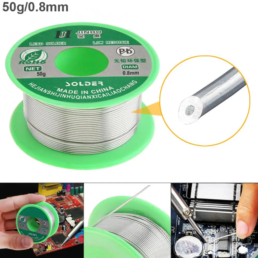 

50g 0.8mm Environmental-friendly Lead-free Rosin Core Solder Wire with Flux and Low Melting Point Electric Soldering Iron