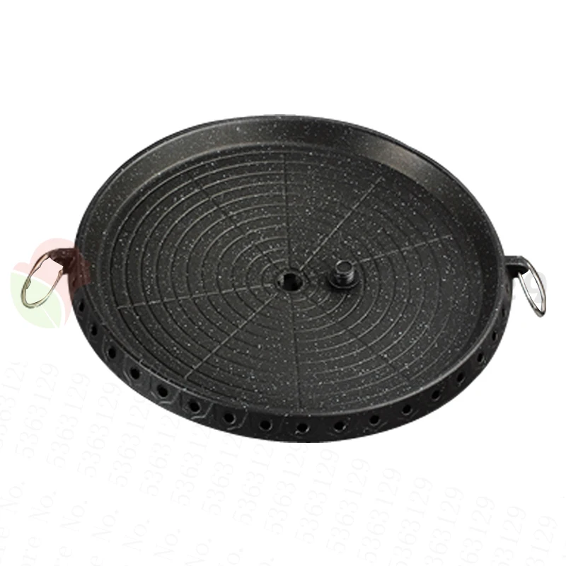 

32cm Maifan Stone Charcoal Grill Pan Round Outdoor Picnic Garden Party Terrace Beach Korean BBQ Plate Non-Stick Aluminum Tray