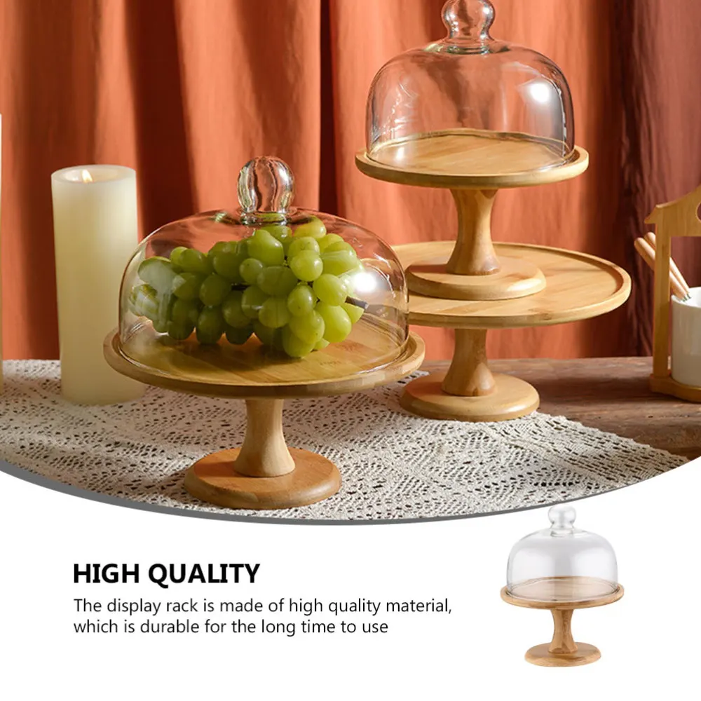 

1 Set of Tall Cake Stand Wedding Dessert Rack Decorative Pastry Plate (Khaki)