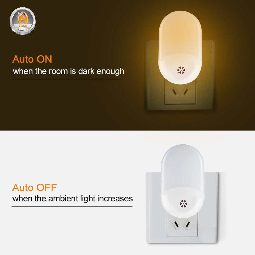 Светодиодный ночник US EU UK аварийный настенный светильник с датчиком управления