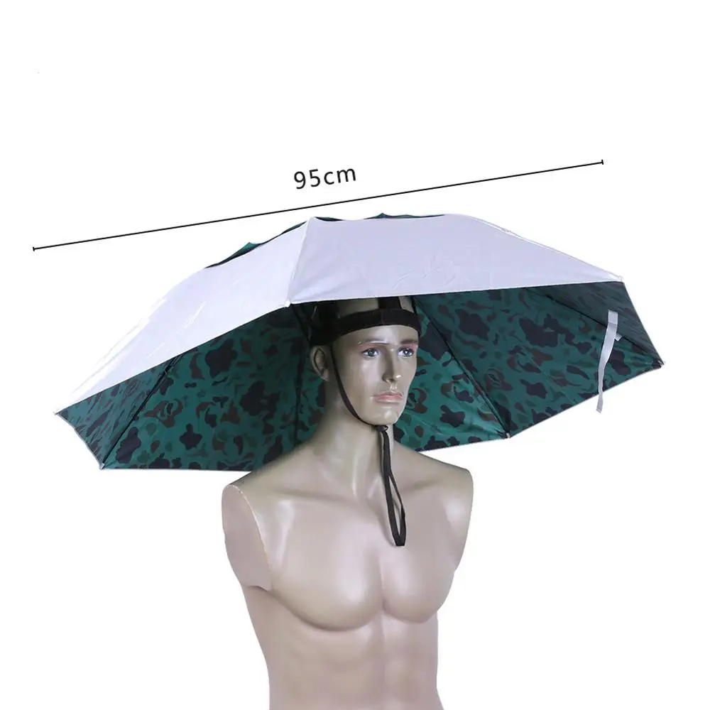 

Outdoor Foldable Head Umbrella Anti-Rain Anti-UV Fishing Caps Portable Travel Hiking Beach Fishing Umbrellas Rain Gear