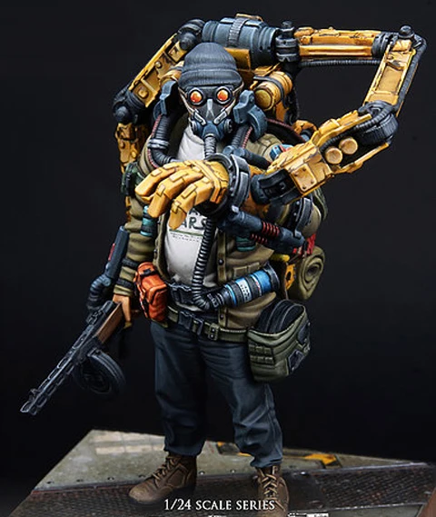 

1/24 modern stand warrior with base Resin figure Model kits Miniature gk Unassembly Unpainted