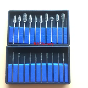 20 шт2 коробки стоматологические боры дрели нитрат Вольфрамовая сталь 2,35 мм Стоматологическая лаборатория титановый нитрат Карбид Боры стоматологический лабораторный материал