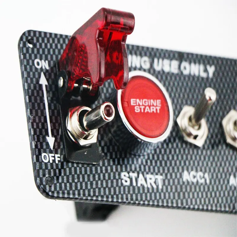 Светодиодная панель зажигания 12 В углеродное волокно светодиодный ная кнопка