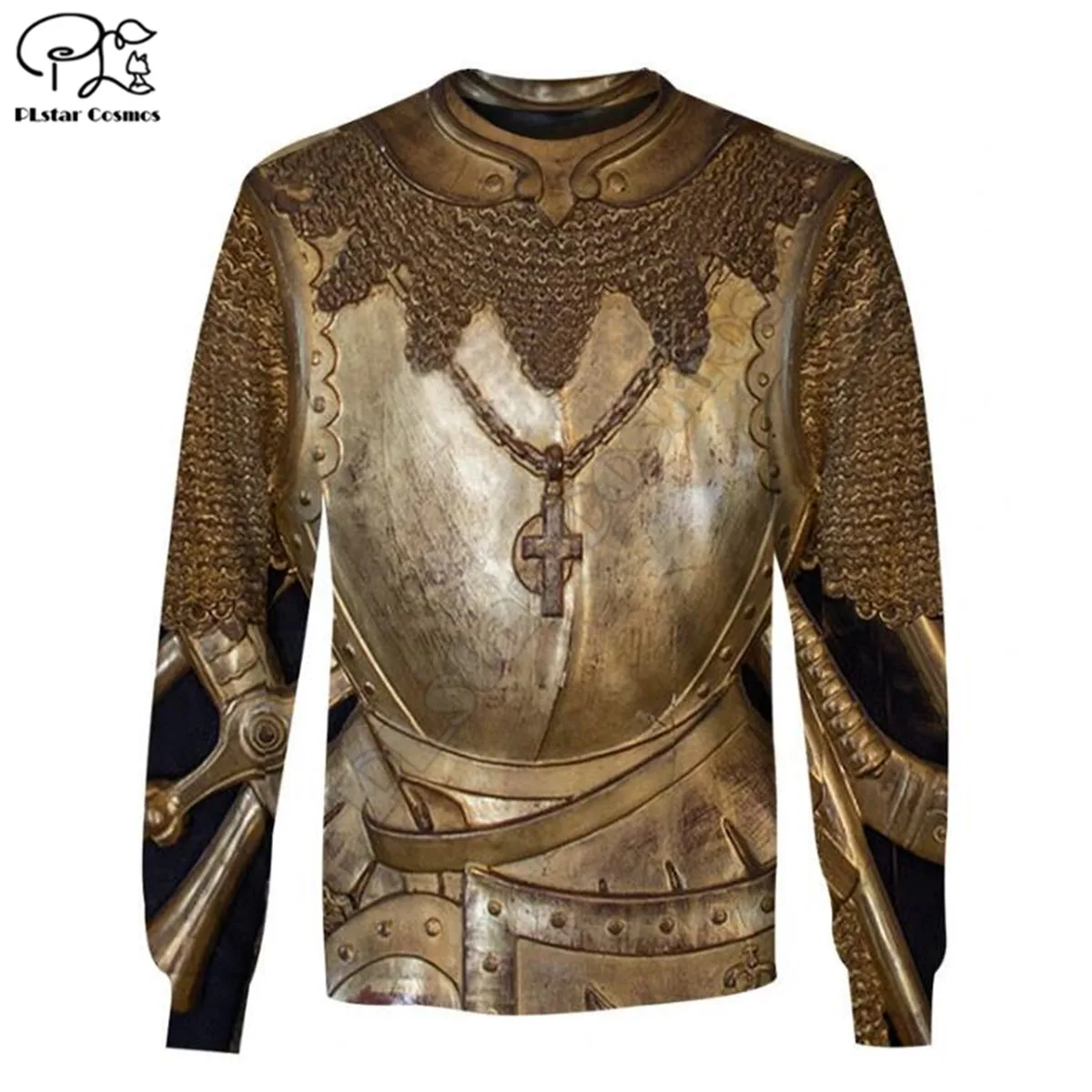 

PLstar Cosmos Men for women Knights Templar armor 3D printed hoodies Halloween Sweatshirt cosplay apparel Fashion zip hoodies
