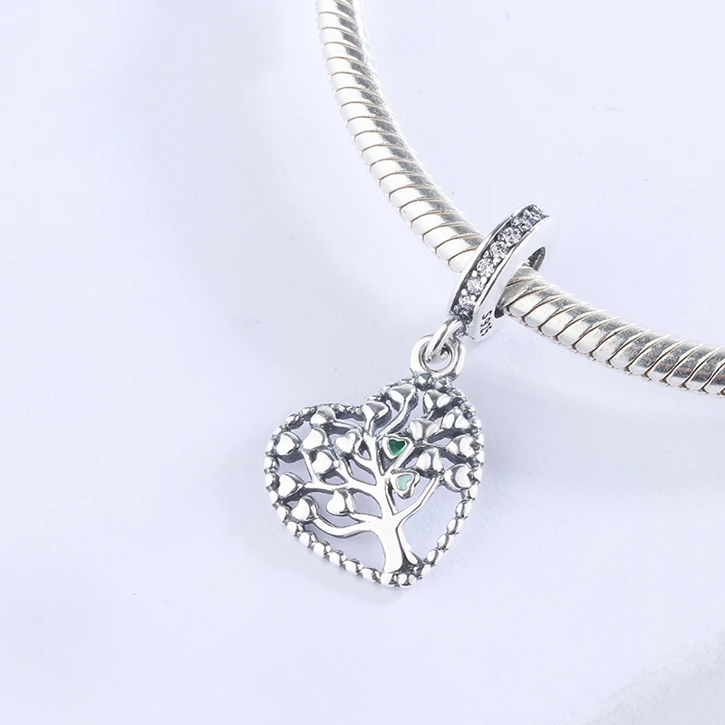 

Oneyida Factory 925 Sterling Silver Tree Of Life Heart Charm Fit Original Bracelet Bangle Authentic Jewelry For Women Gift