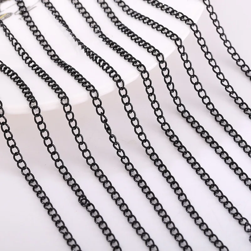 

100m DIY Encryption Iron Chain Sliver White K Bronze Black Necklace Earring Extension Of The Chain Wholesale Accessories