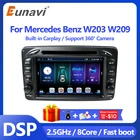 Автомобильный DVD-проигрыватель Eunavi DSP, 2 Din, 4 Гб ОЗУ, 64 Гб ПЗУ, Android 10, для Mercedes Benz CLK W203, W208, W209, W210, W463, Vito, Viano, с сенсорным экраном, GPS