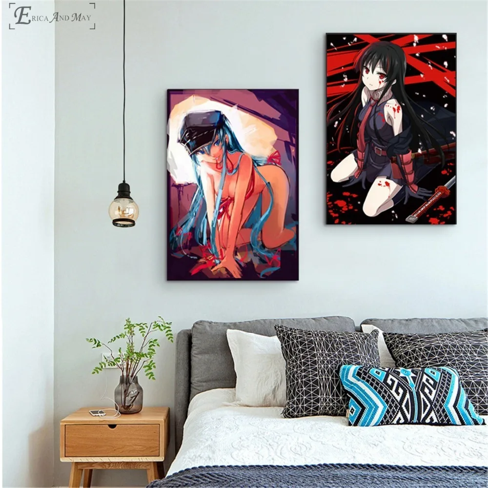 Akame Ga Kill аниме девушка холст печатная живопись настенные картины Домашний Декор