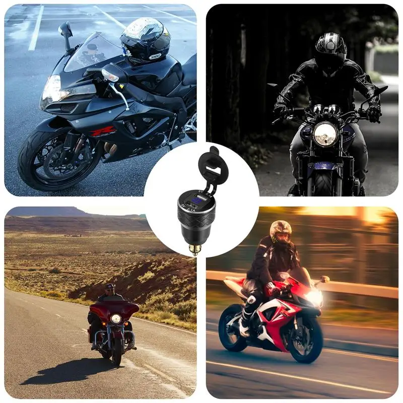 Onever Motorcycle Dual USB Charger 12-24v 4.2A Voltmeter Aluminum Alloy for EU Power Socket BMW | Автомобили и мотоциклы