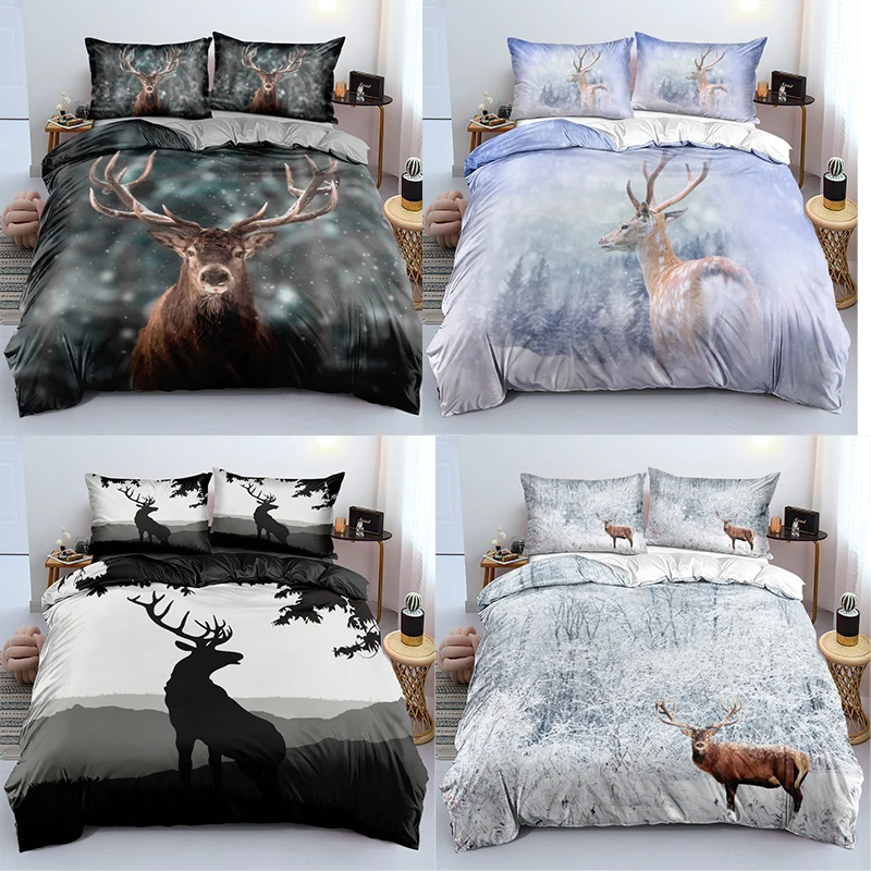 

Luxury 3pcs High Quality 100% Cotton Bedding Set Solid Duvet Cover Set Single Double Bed Cover 3D Printed For King Queen Twin