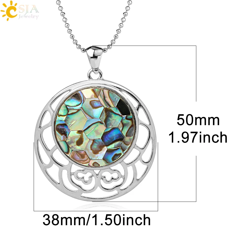 Ожерелье CSJA Paua с подвесками из натуральной морской ракушки ожерелье