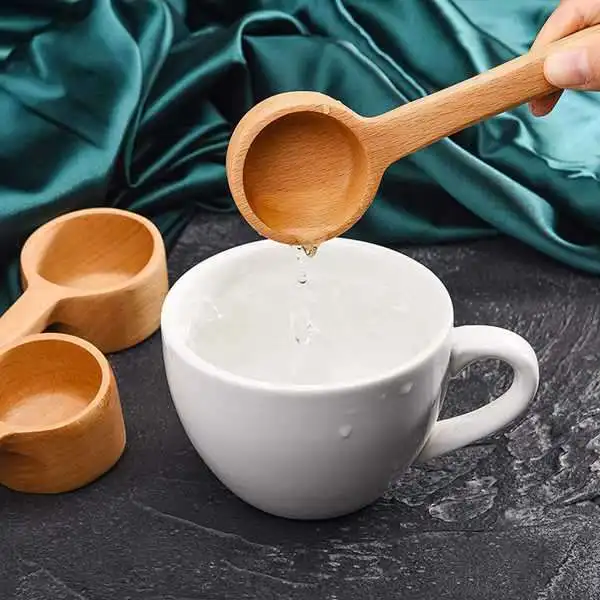 

3 Sizes Wooden Tea Spoon Long Handle Coffee Scoop Measure Spoon,for Ground Beans Tea Salt Seasoning Sugar Spice,6 Pcs