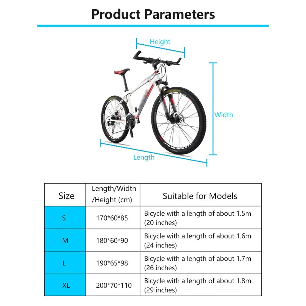 

Bicycle Protective Cover S-XL Size Waterproof Motorbike Bike Cover Dustproof UV Protective Outdoor Cycling Bicycle Rain Cover