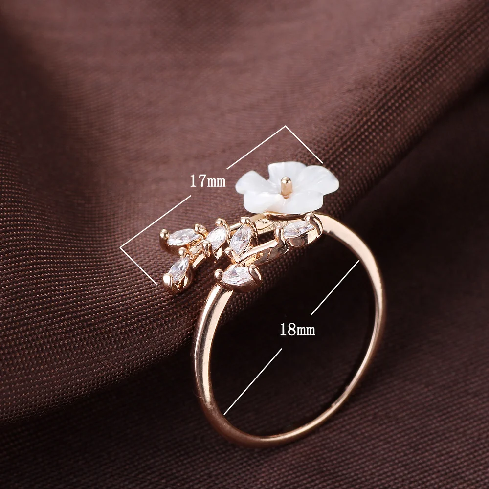 CELLDEAL медные кольца для женщин нежные регулируемые ветки листья цветочные